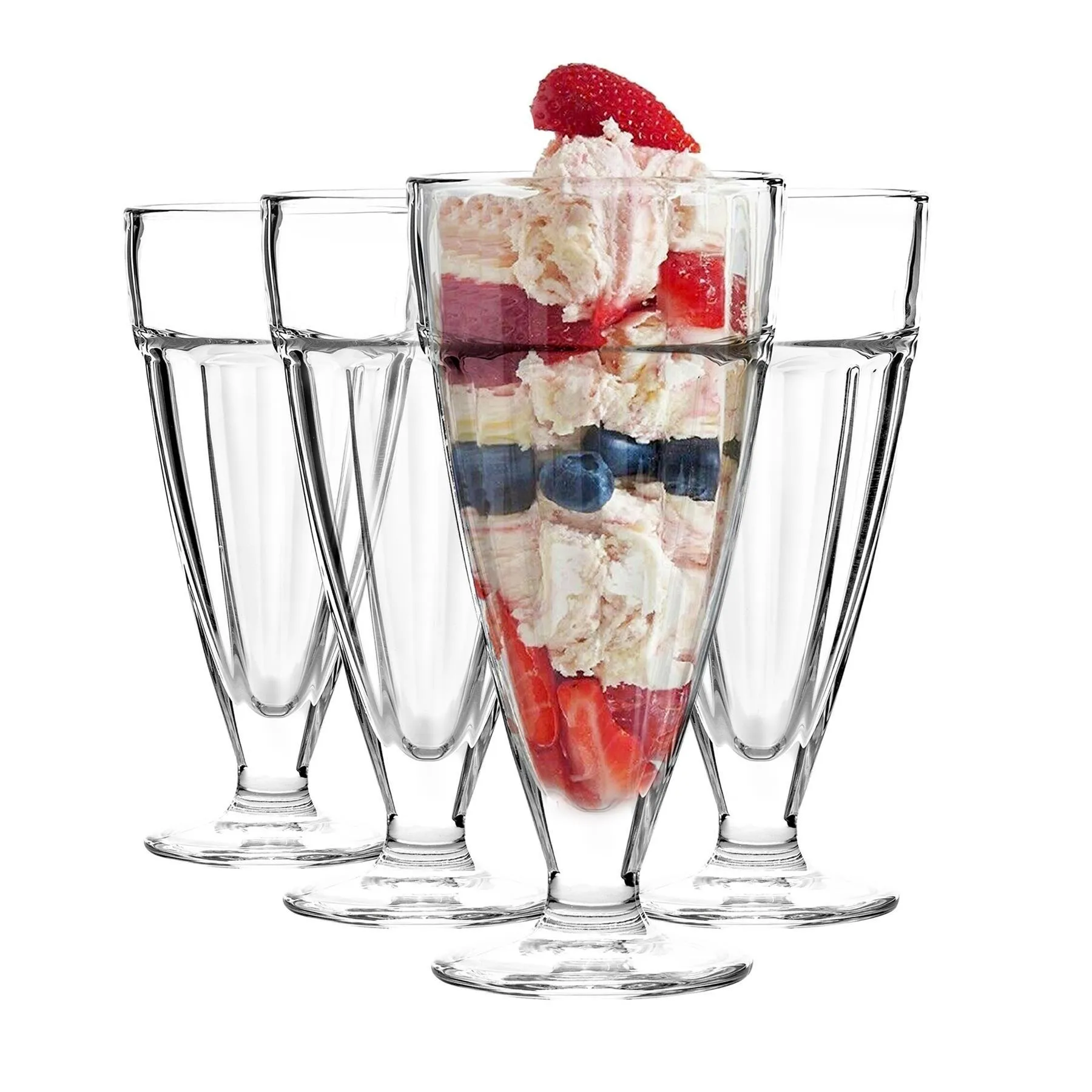 Glassware | Ice Cream Sundae Glasses - 350ml - Clear - Pack of 4 | Argon Tableware