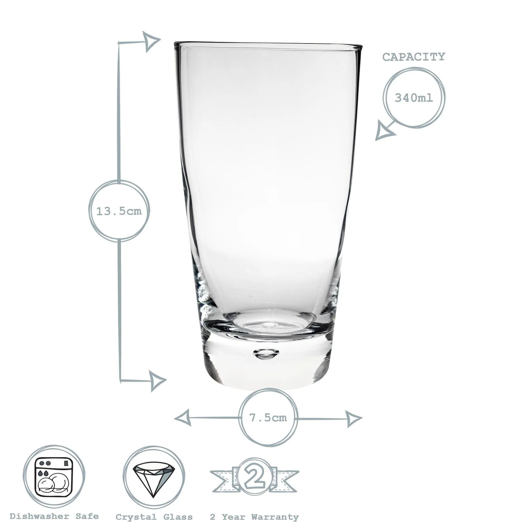 Glassware | Luna Highball Glasses - 340ml - Pack of 24 | Bormioli Rocco