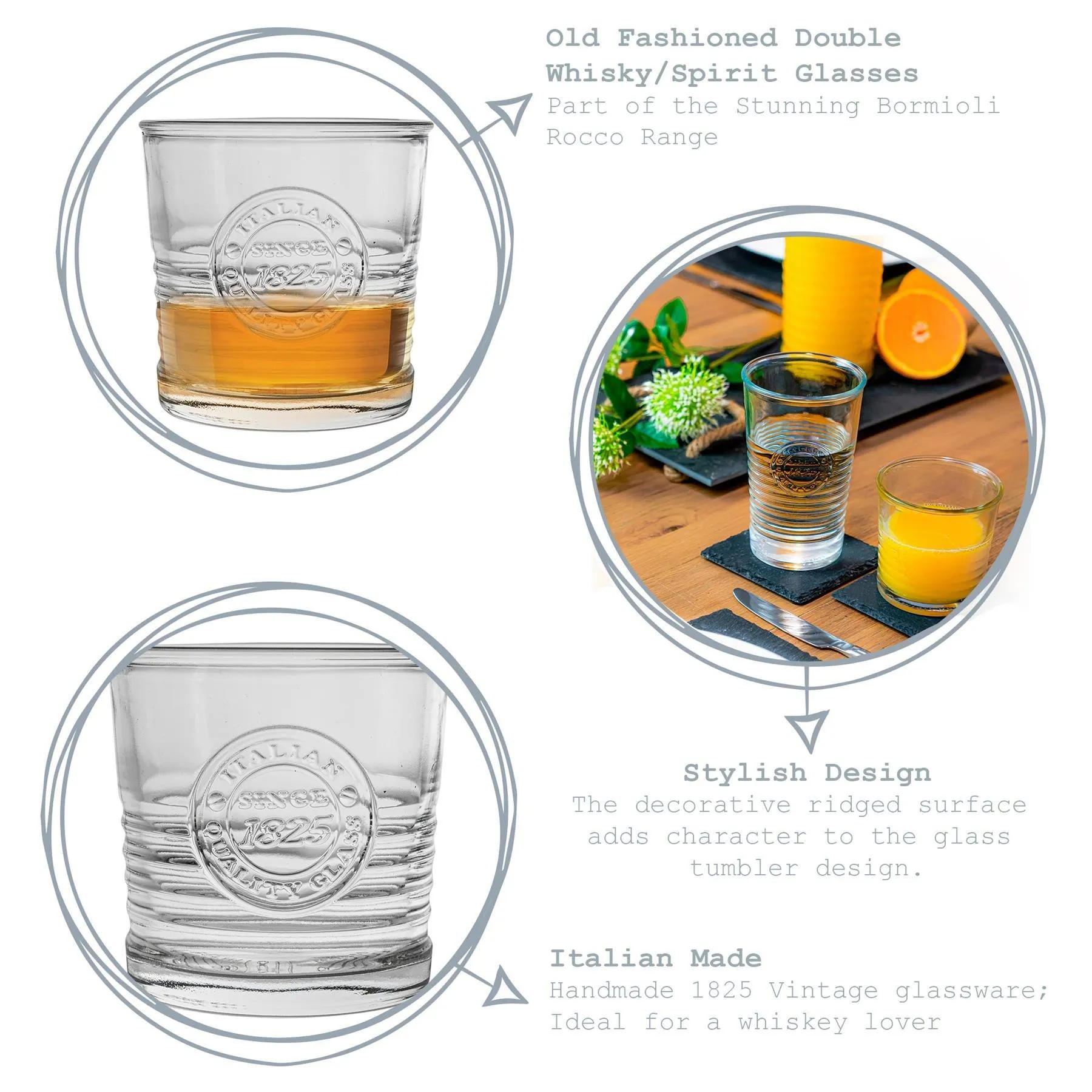 Glassware | Officina 1825 Double Whisky Glasses - 300ml - Pack of 24 | Bormioli Rocco