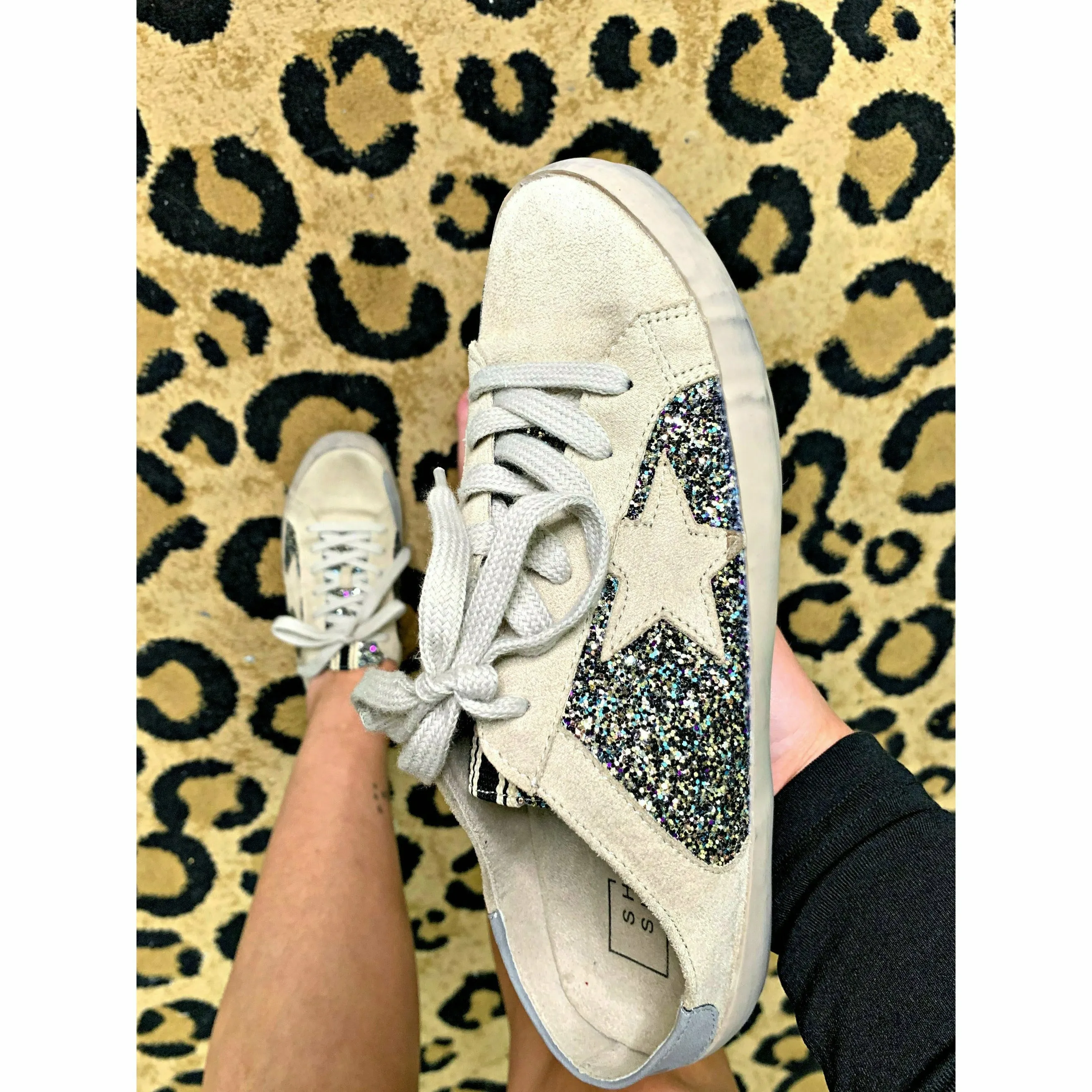 Glitter Pewter Shushop Slip on Sneaker