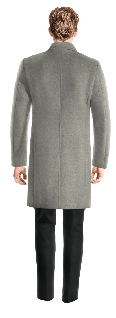 Grey Long Double breasted overcoat