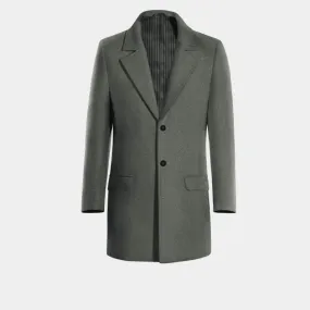 Grey Wool Overcoat with contrasted Buttonthreads