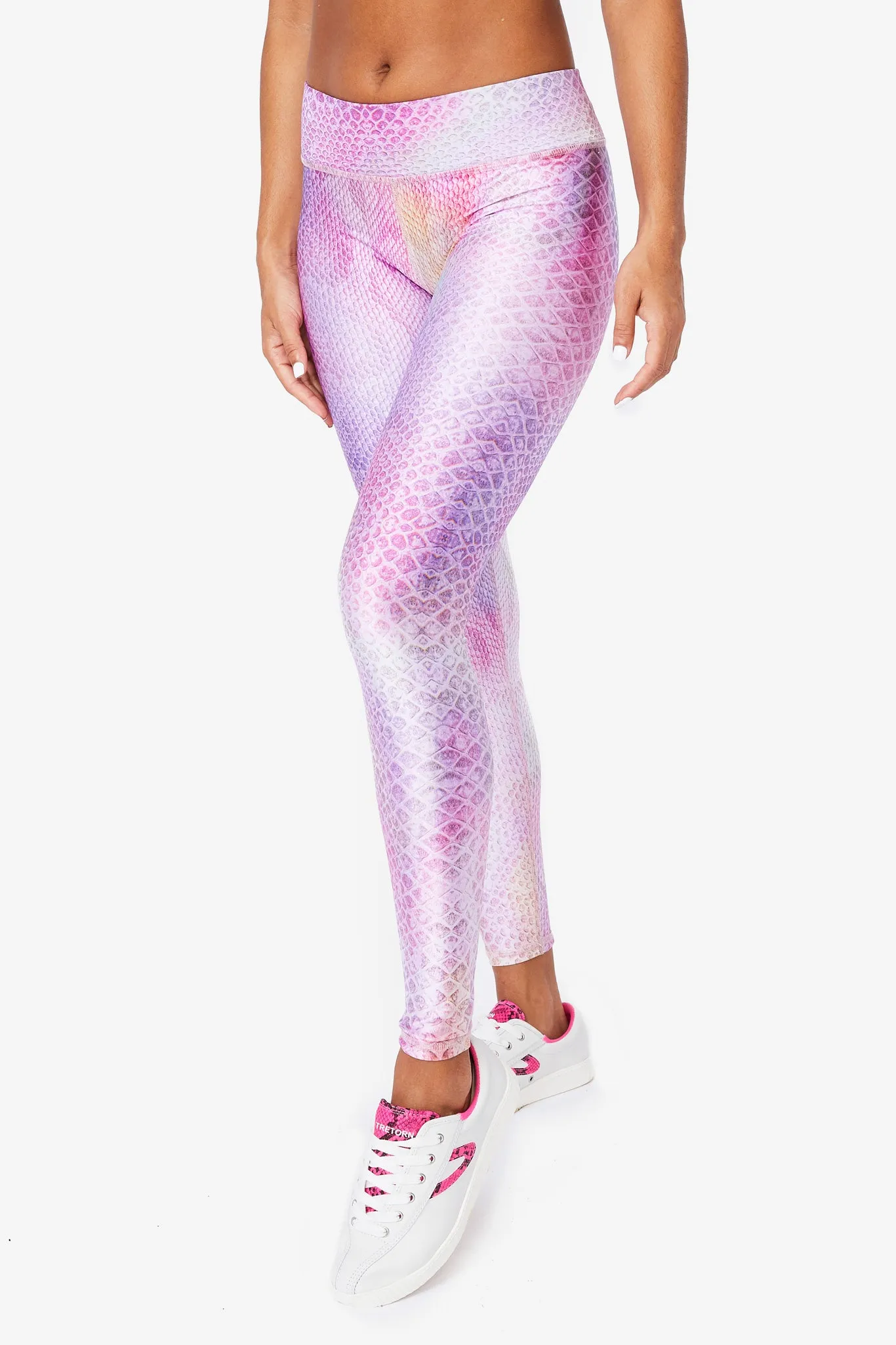 Hi-Shine Leggings in Pink Python