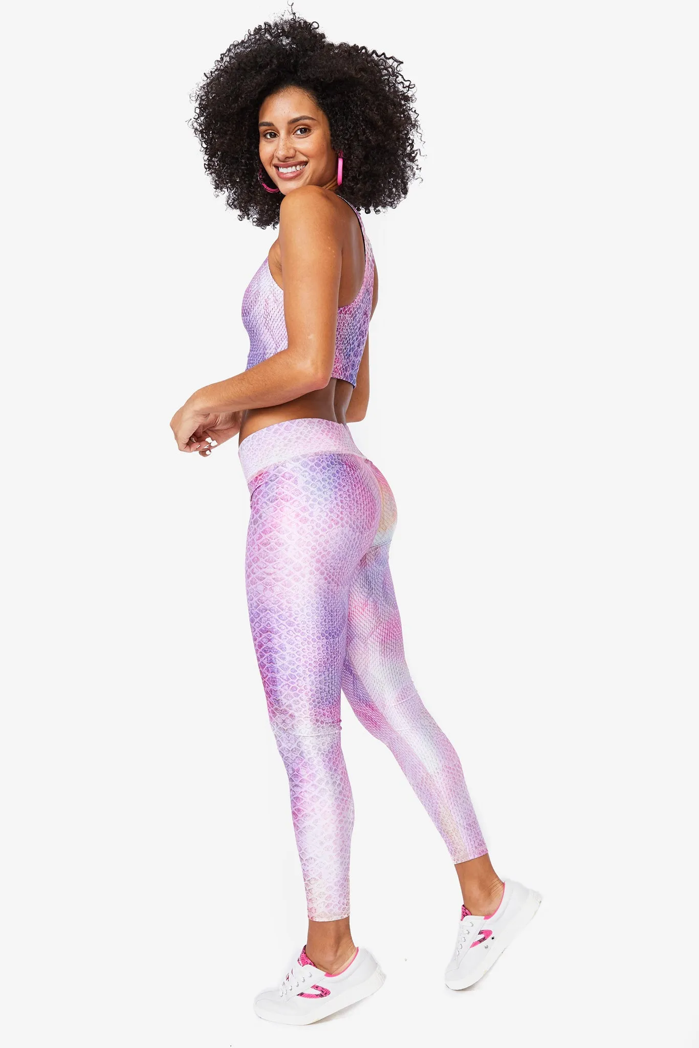 Hi-Shine Leggings in Pink Python