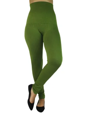 High Waist Compression Leggings With Terry Lining