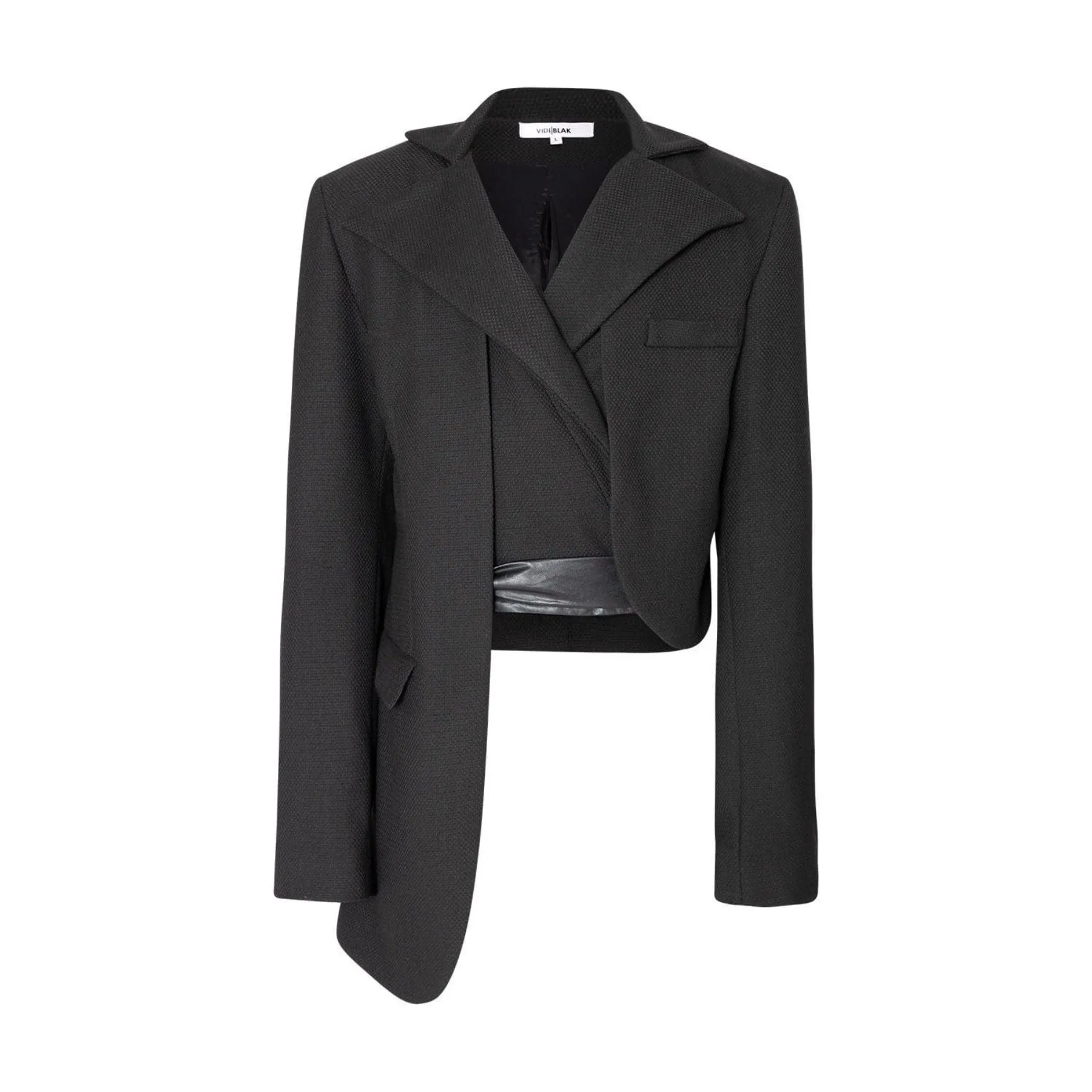 His Black Asymmetrical Tailored Jacket Modern Twist on Classic