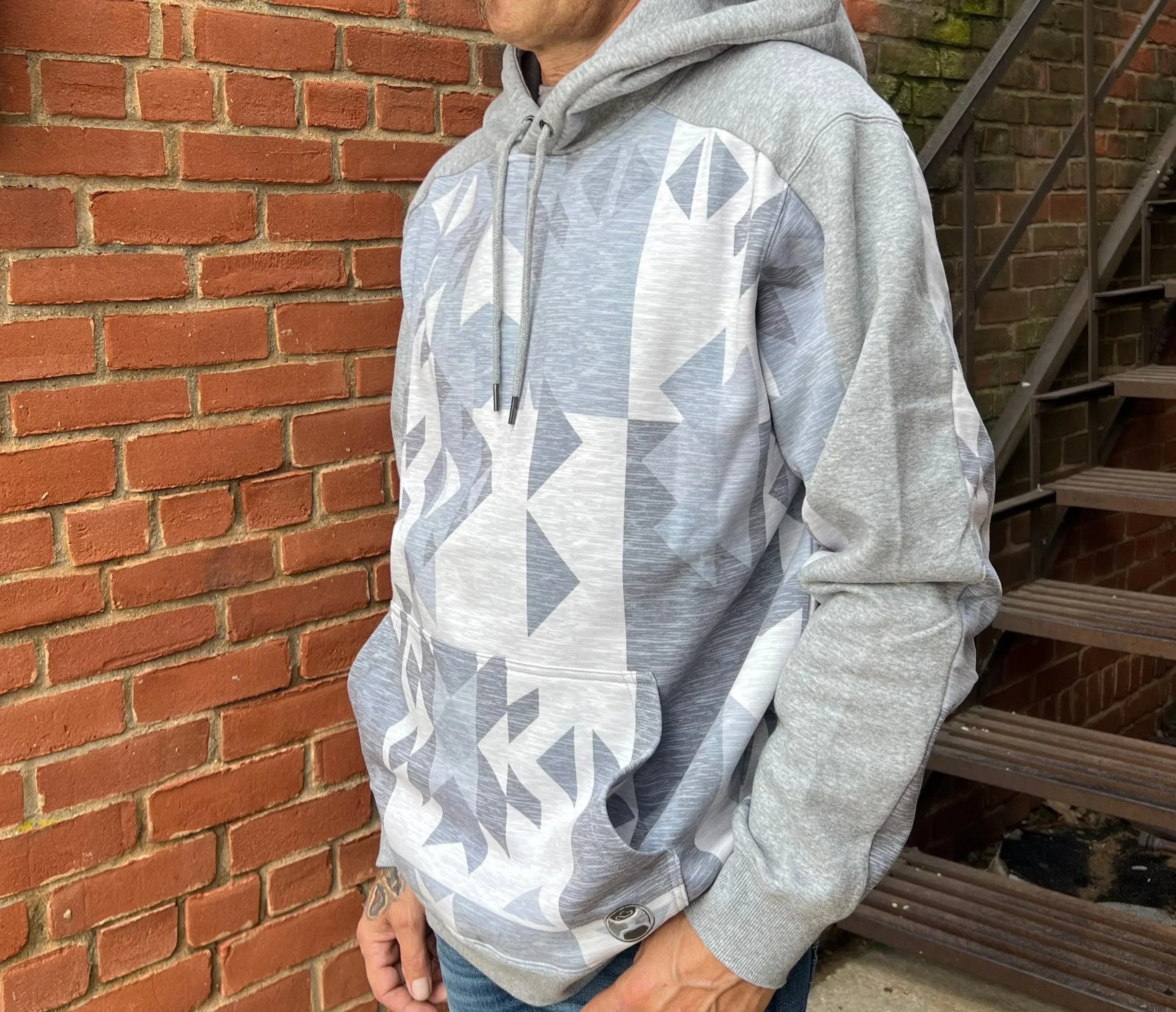 Hooey Men's Canyon Aztec Grey Hoodie HH1190AZGY