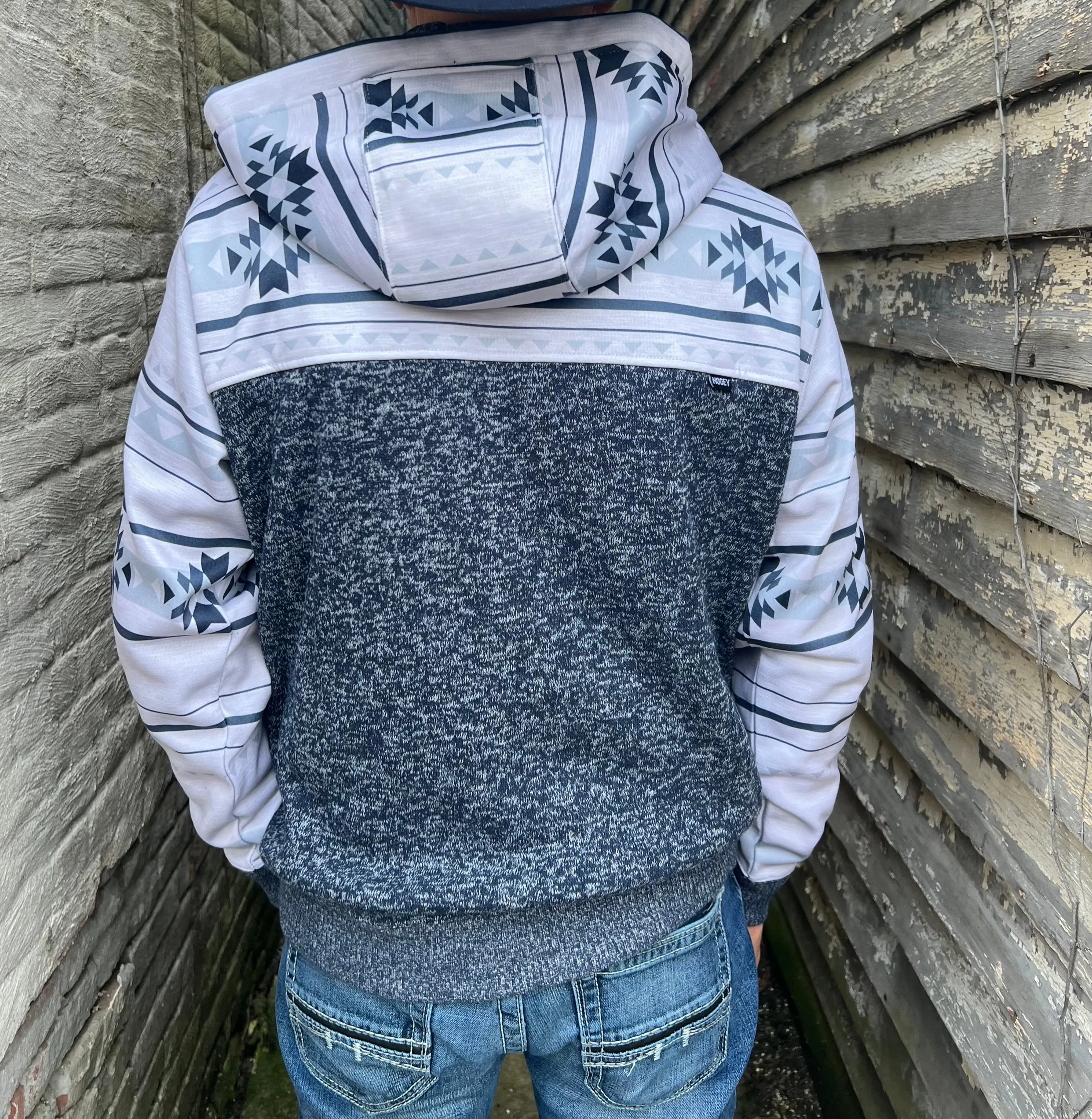 Hooey Men's Navy Jimmy Aztec Hoodie HH1194NV