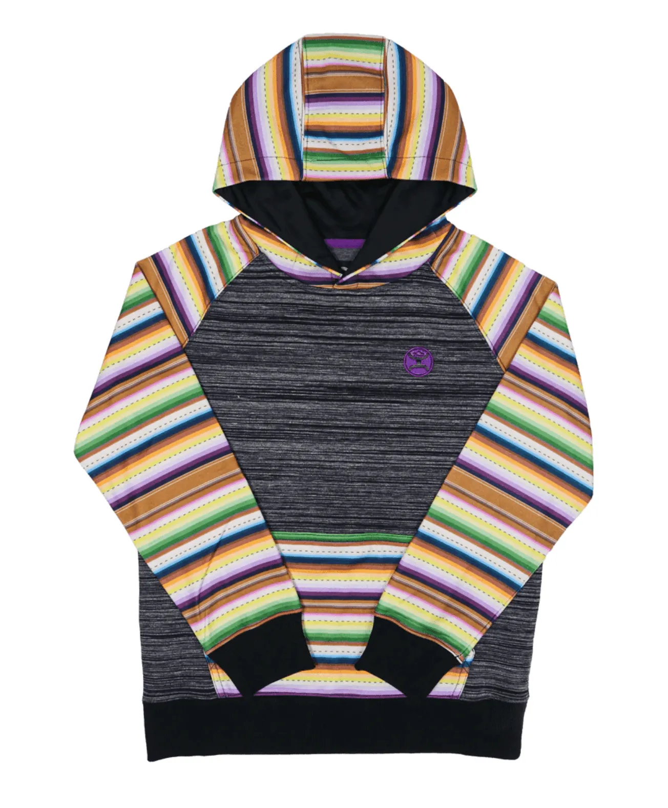 Hooey Youth Catalina Black Space Dye Serape Hoodie HH1167BKSP-Y