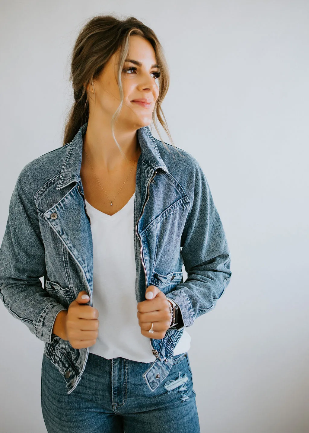 Huey Denim Bomber Jacket