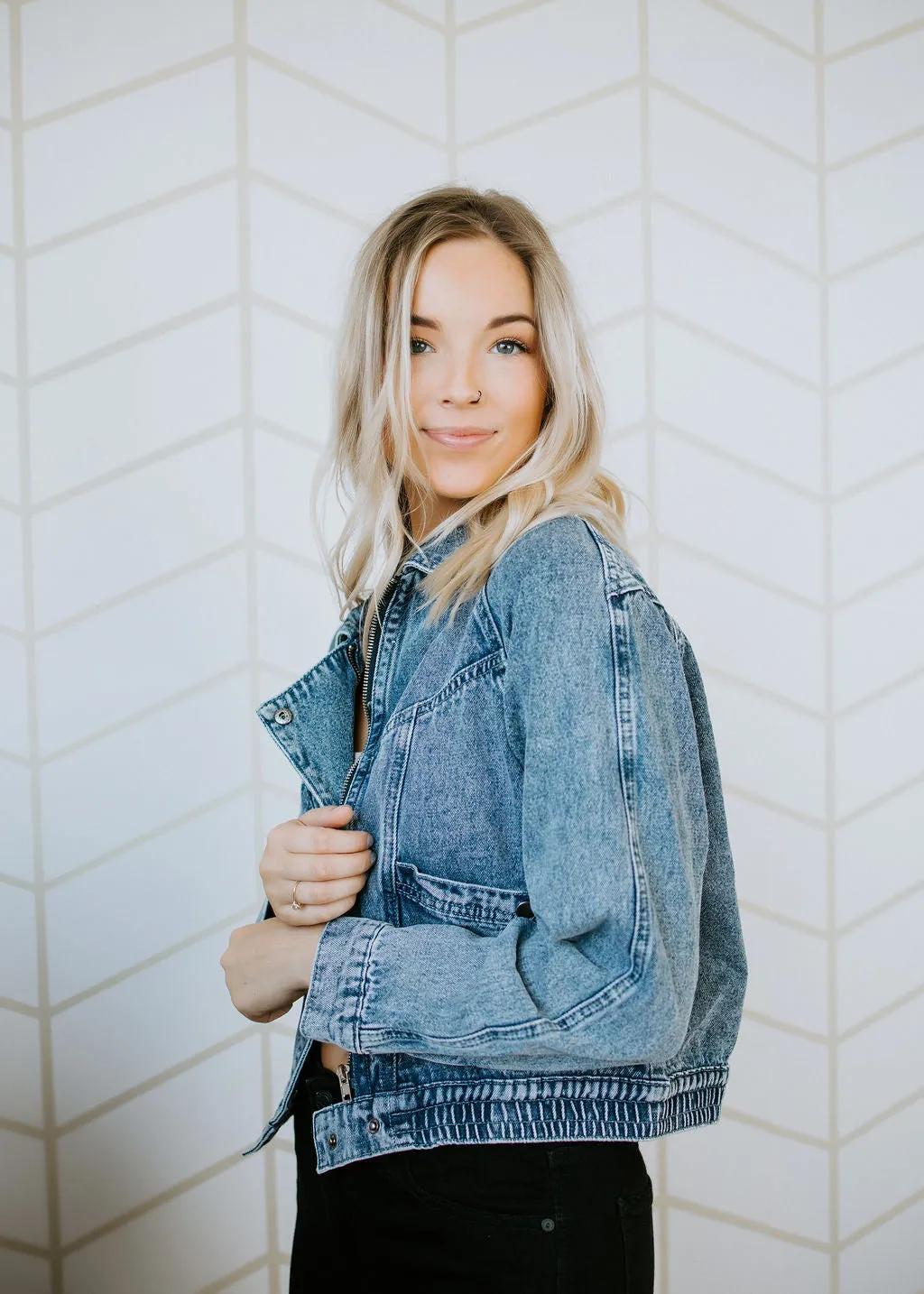 Huey Denim Bomber Jacket