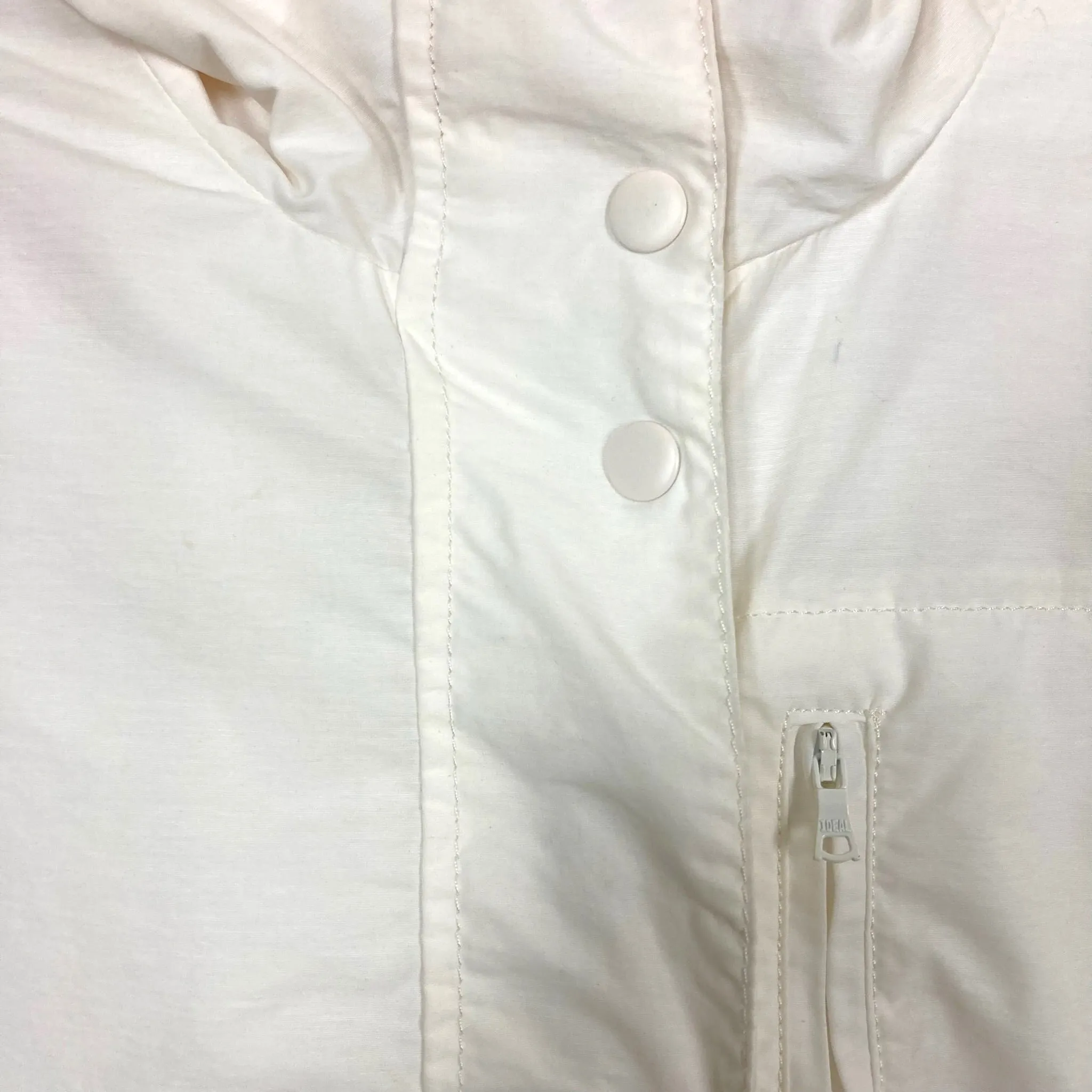 J. Crew Ivory Drawstring Waist Hooded Rain Jacket- Size S (see notes)