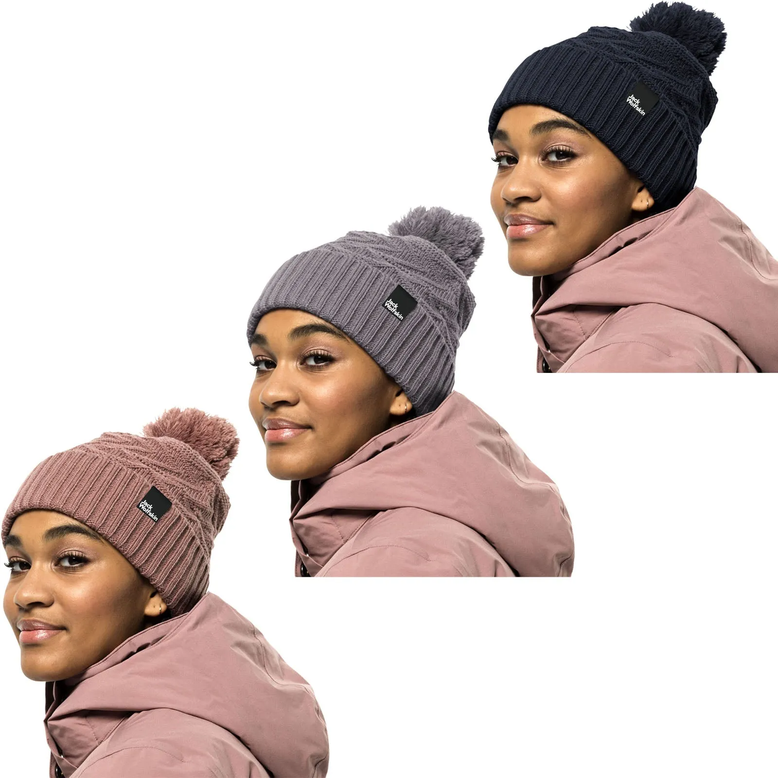 Jack Wolfskin Womens Lorelei Knit Knitted Bobble Hat