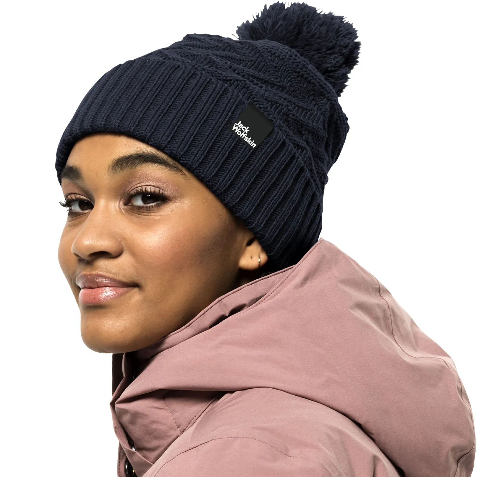 Jack Wolfskin Womens Lorelei Knit Knitted Bobble Hat