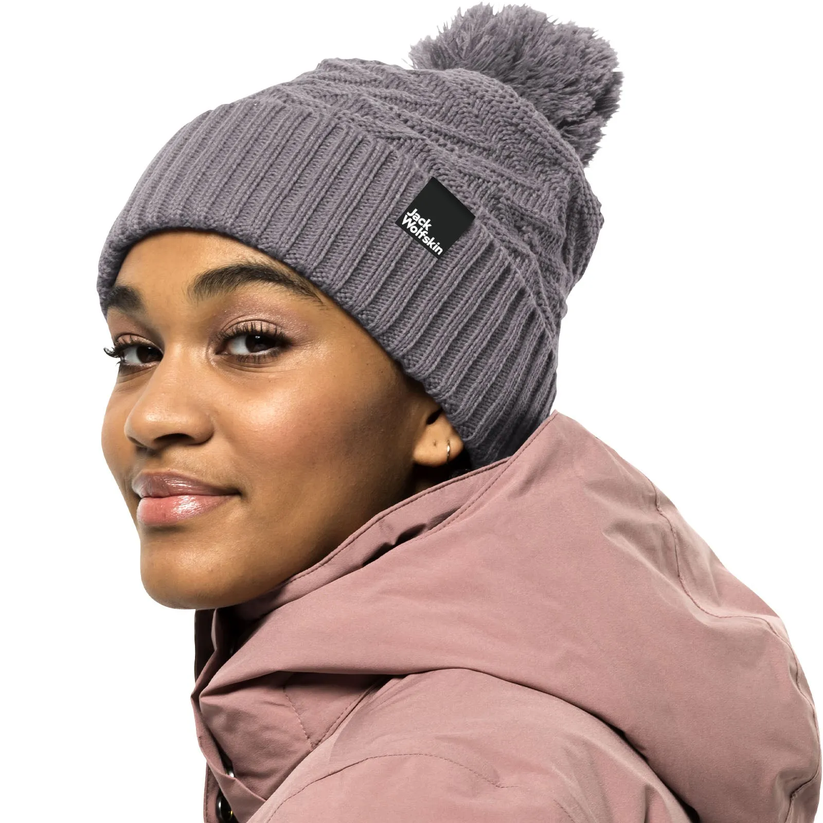 Jack Wolfskin Womens Lorelei Knit Knitted Bobble Hat