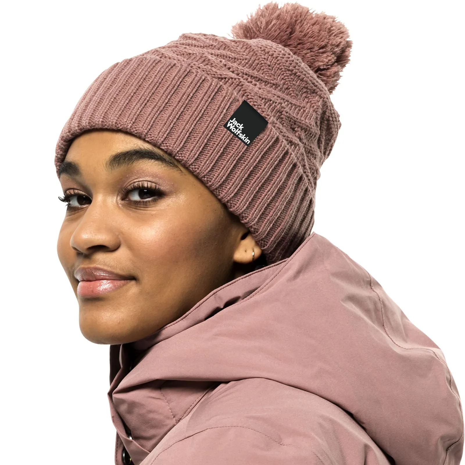 Jack Wolfskin Womens Lorelei Knit Knitted Bobble Hat