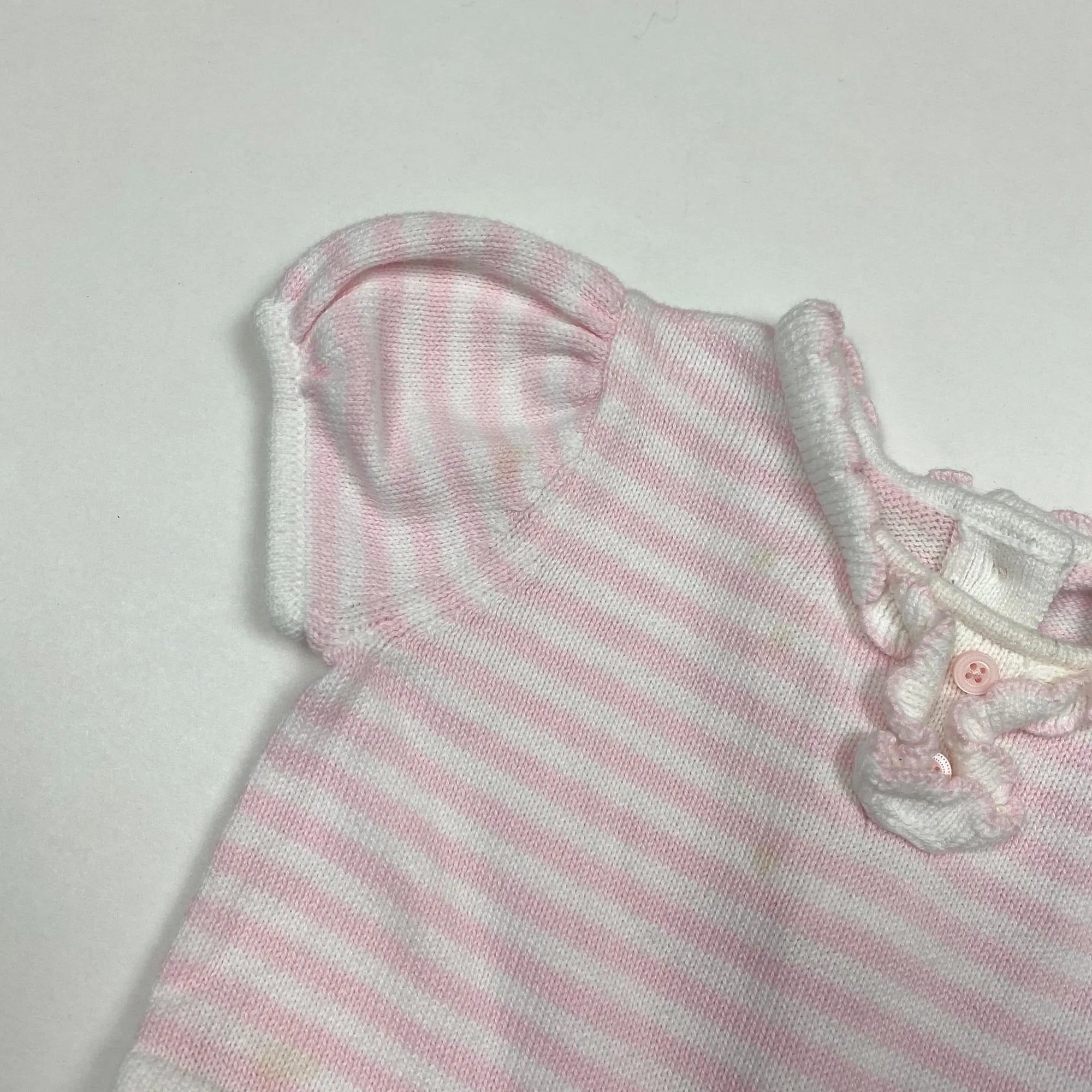 Janie and Jack Pink & White Striped Sweater Dress 6-12 Months