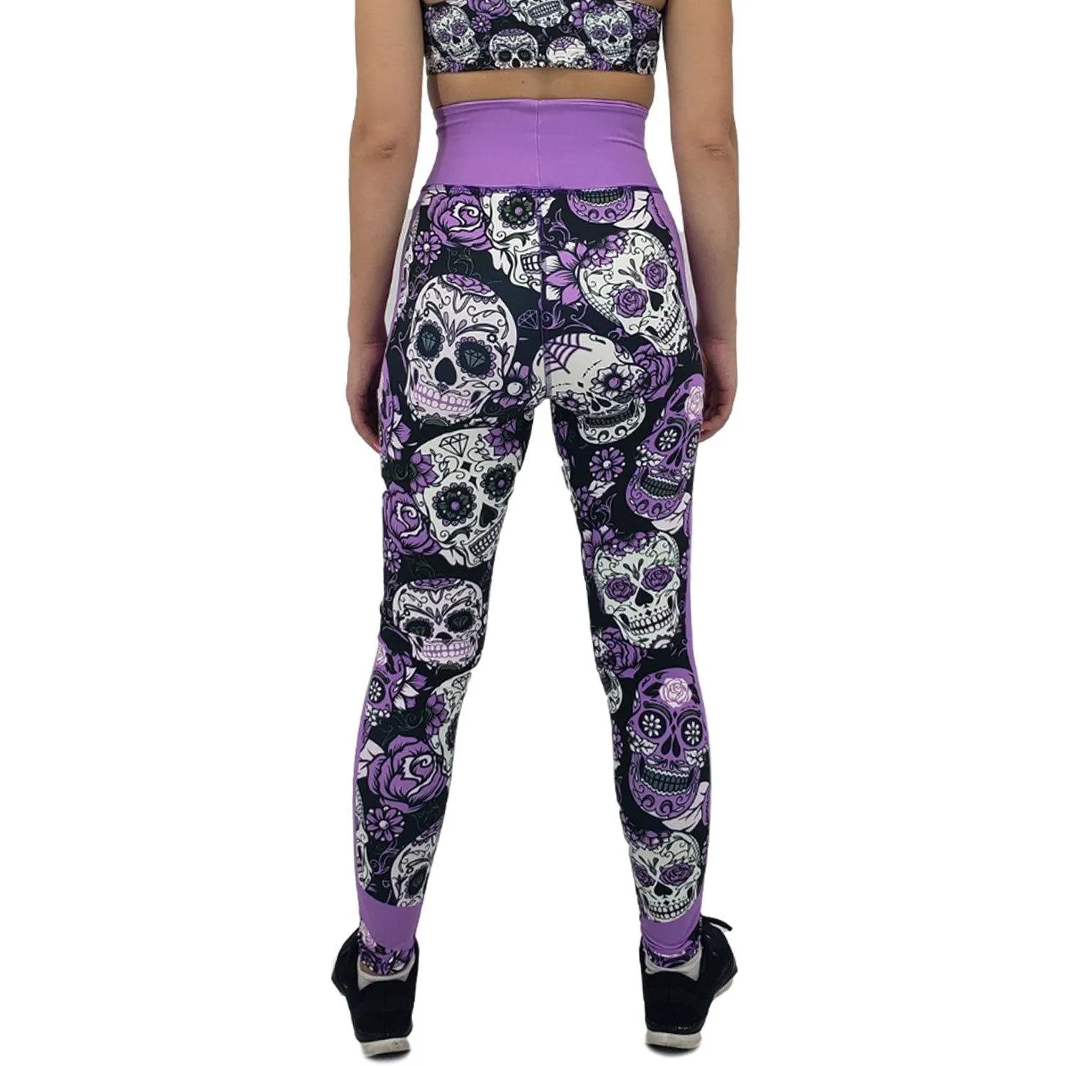 Jean Neon Purple Sugar Skull Leggings