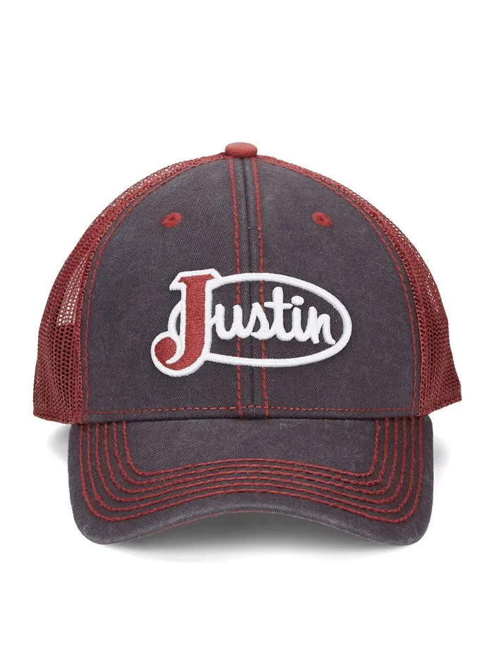 Justin JCBC724-NVY Classic Logo Mesh Back Cap Navy