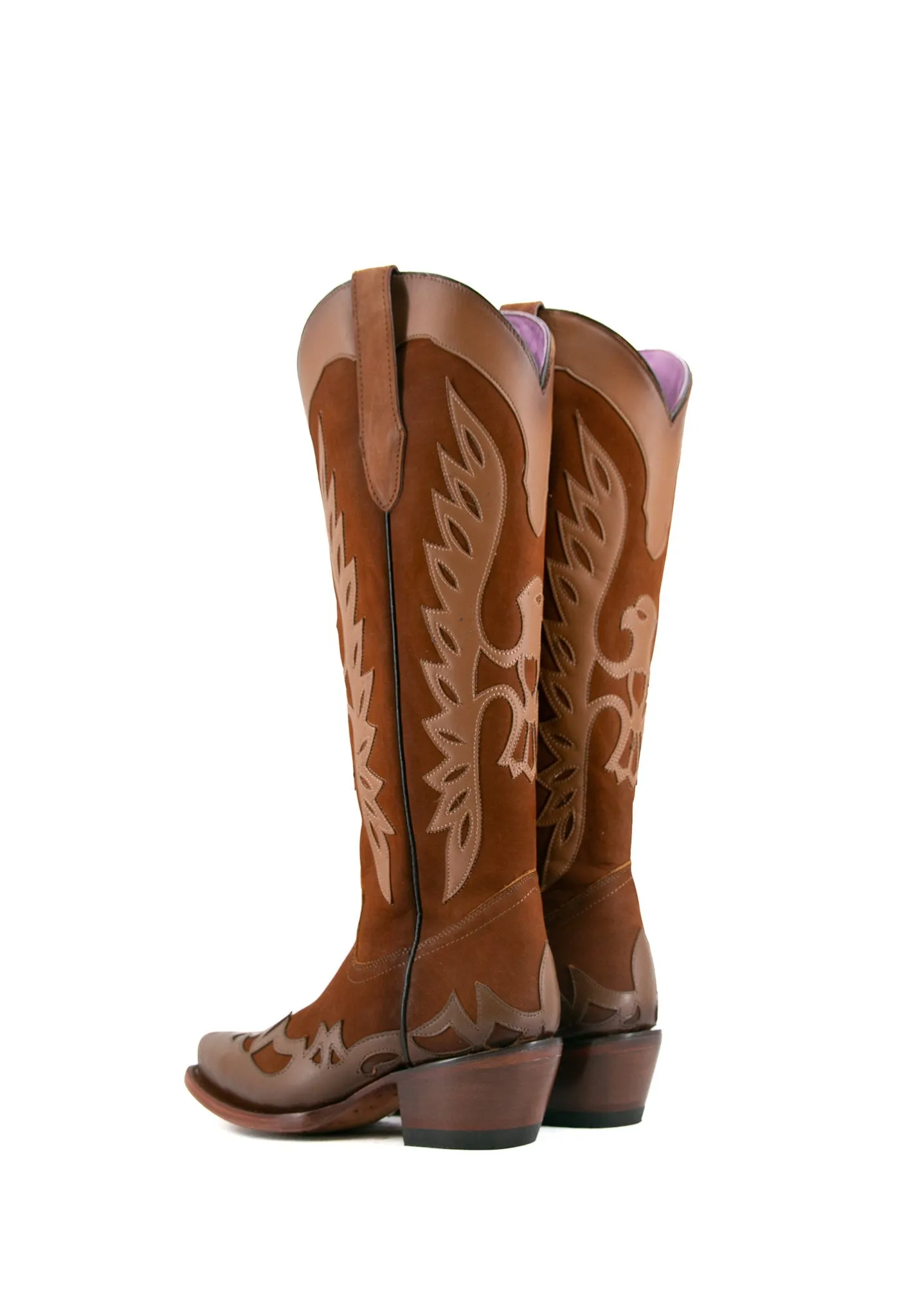 Kat Nobuck Tall Wide Calf  Snip Toe Cowgirl Boot FINAL SALE