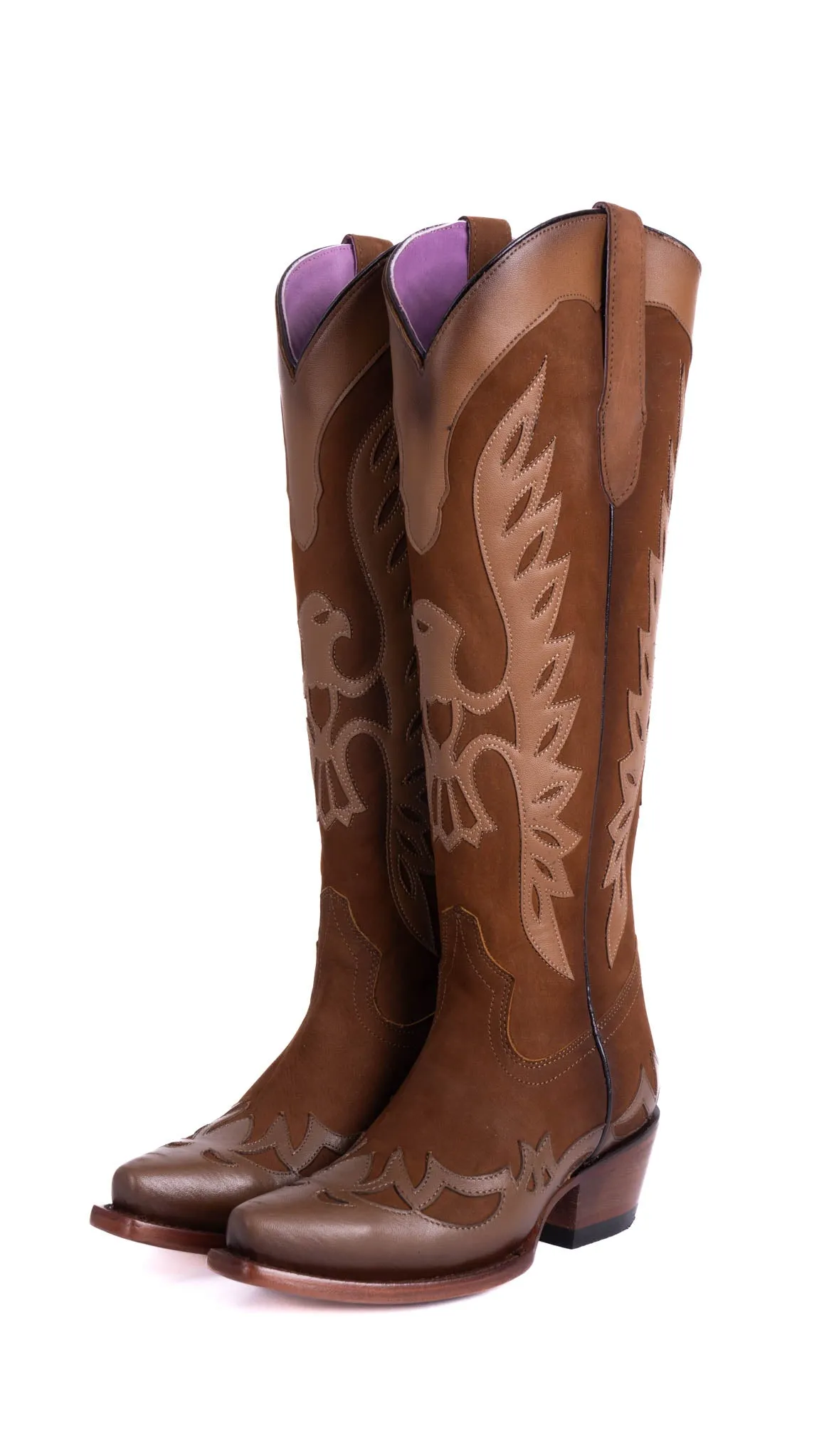 Kat Nobuck Tall Wide Calf  Snip Toe Cowgirl Boot FINAL SALE