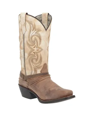 Laredo 51091 Womens Myra Leather Boot Sand and White