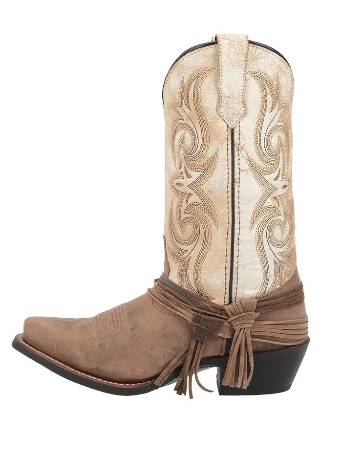 Laredo 51091 Womens Myra Leather Boot Sand and White