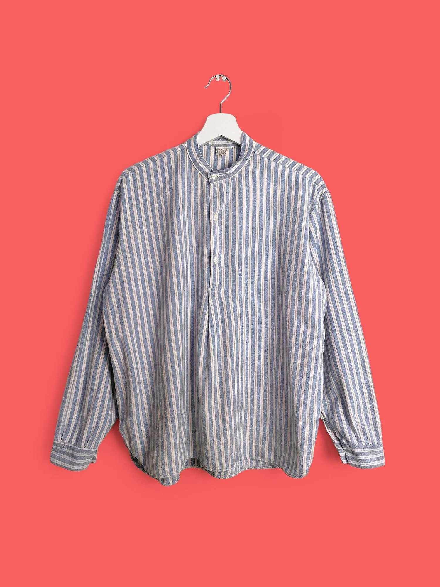 Linen Striped Oversized Tunic Blouse