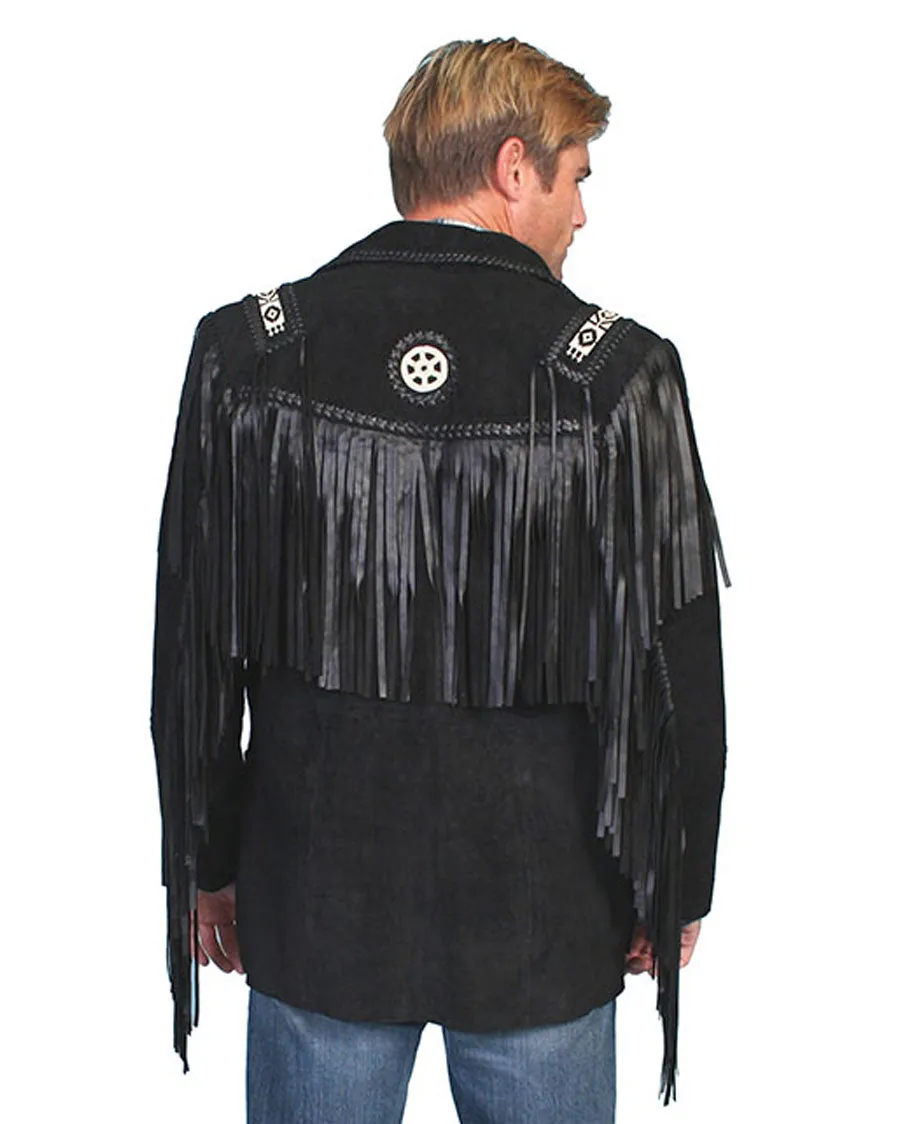 Men's Hand Laced Bead Trim Coat