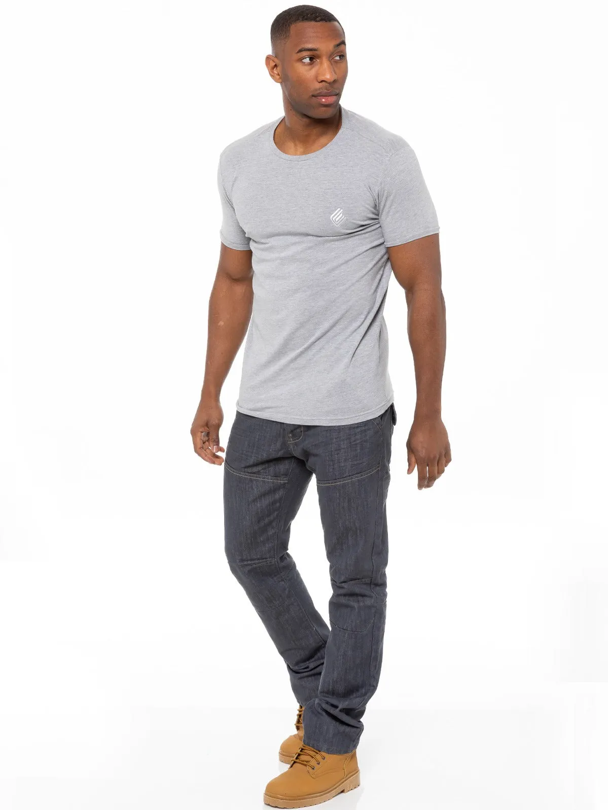 Mens Regular Fit Grey Denim Jeans | Enzo Designer Menswear