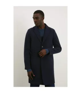 Mens signature three button epsom overcoat navy Burton