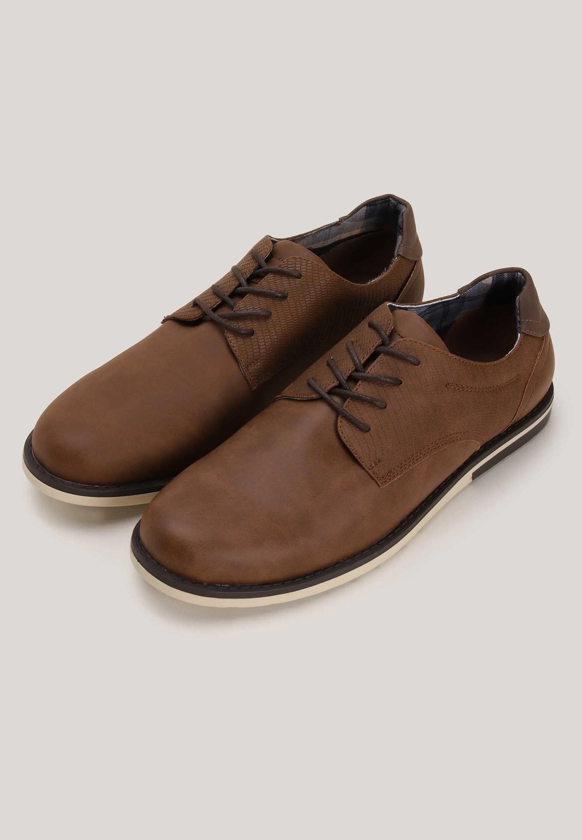 Mens Tan Casual Lace Up Shoes