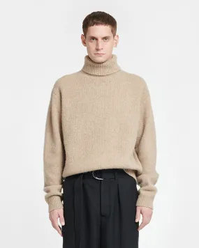 Nevin - Brushed Merino Turtleneck Sweater - Oatmeal