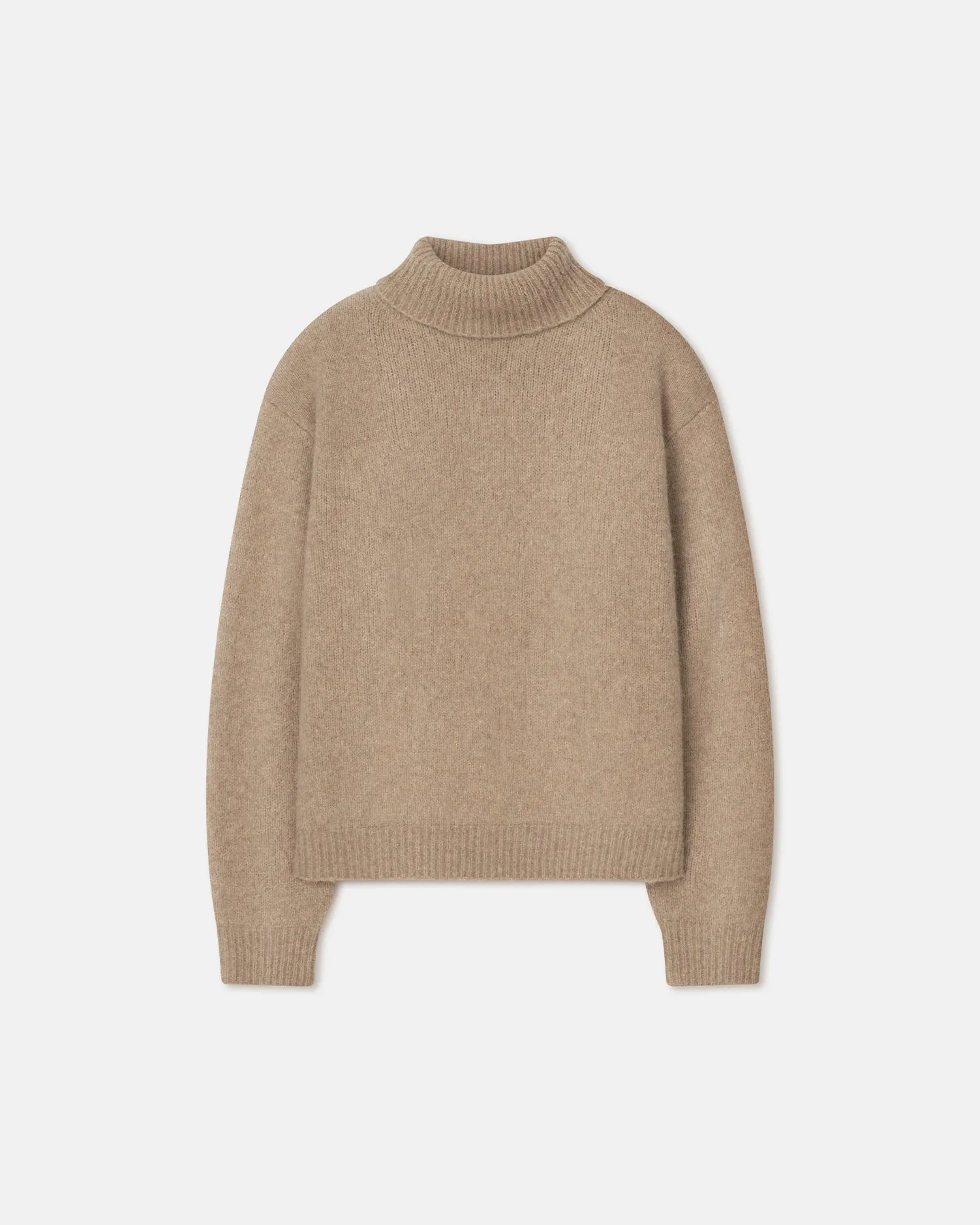 Nevin - Brushed Merino Turtleneck Sweater - Oatmeal