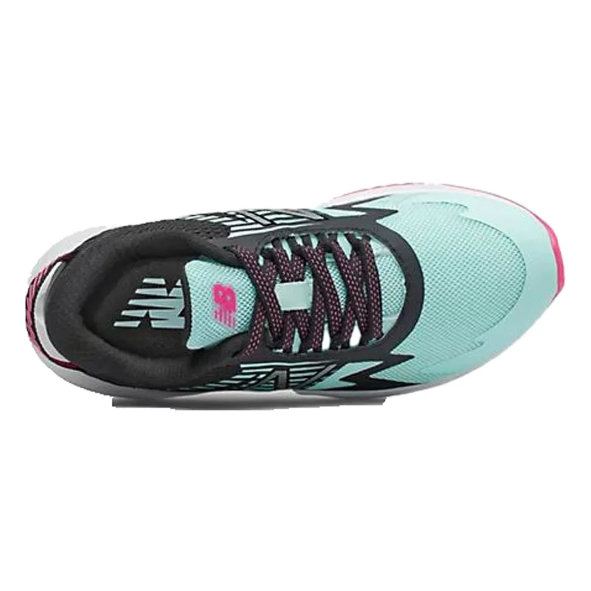 New Balance Girls Rave Run Sneaker- White Mint and Black