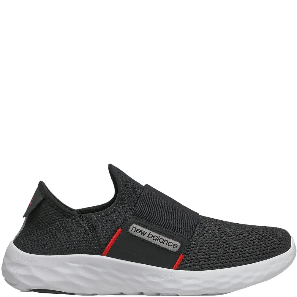 New Balance Mens Fresh Foam Slip On Sneaker- Black Red Trim