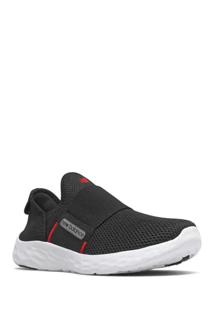 New Balance Mens Fresh Foam Slip On Sneaker- Black Red Trim