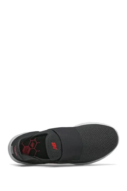 New Balance Mens Fresh Foam Slip On Sneaker- Black Red Trim