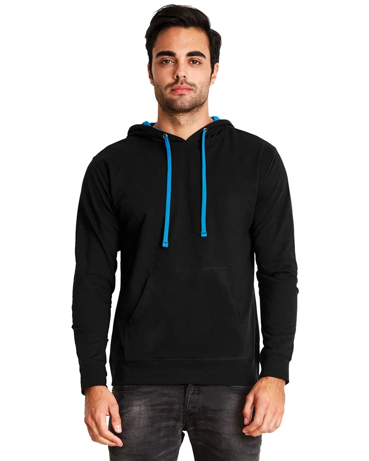 Next Level French Terry Pullover Hoody 9301 Black/ Turquoise