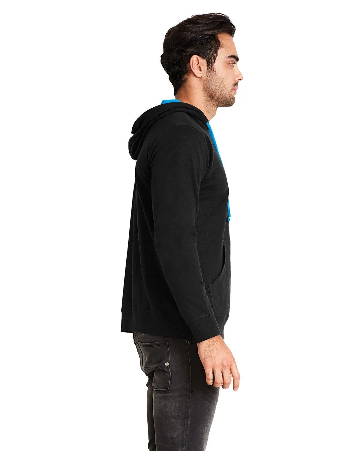 Next Level French Terry Pullover Hoody 9301 Black/ Turquoise