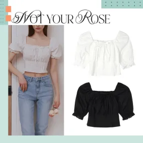 Not your rose  |Street Style Plain Cotton Short Sleeves Shirts & Blouses