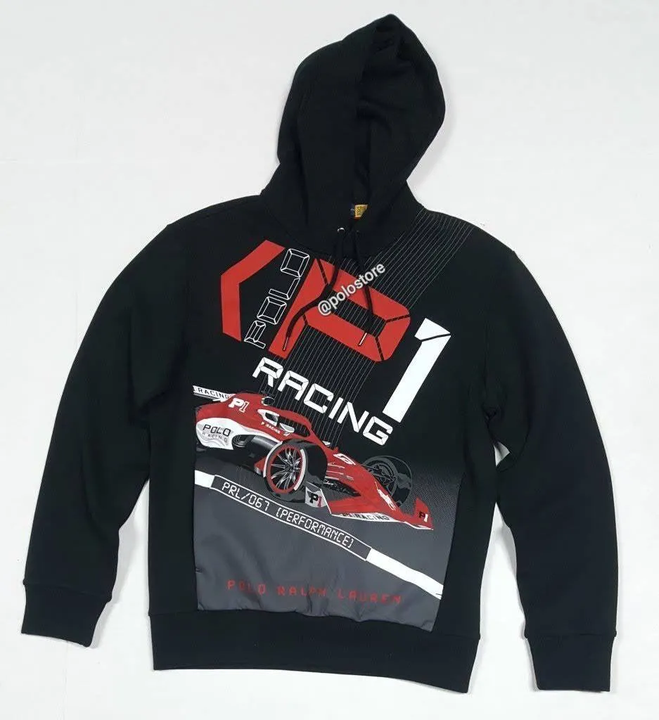 Nwt Polo Ralph Lauren Black P Racing Performance Hoodie