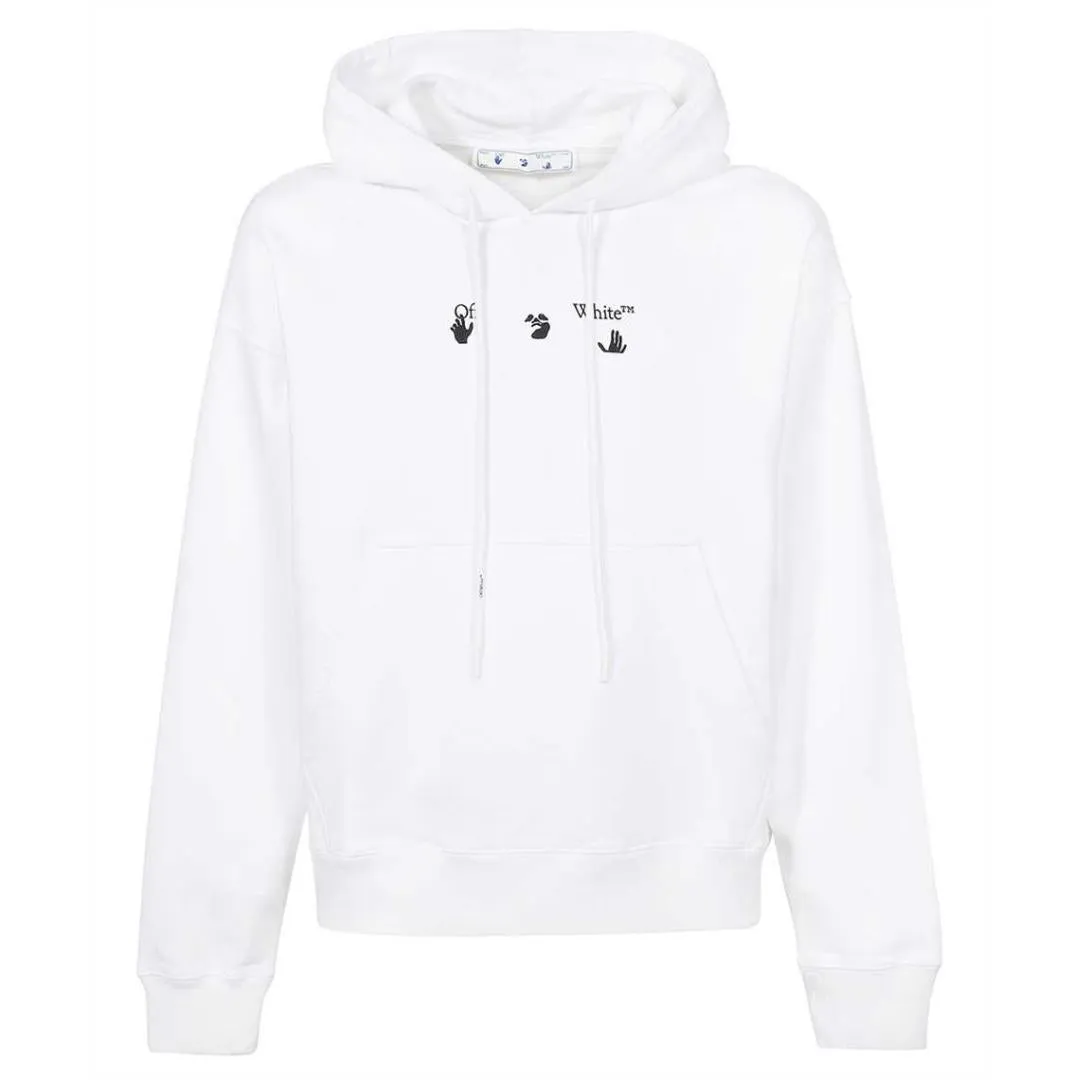 Off-White Marker Stencil Logo White Hoodie