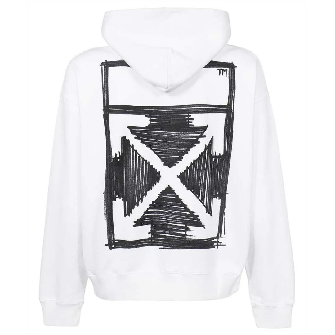 Off-White Marker Stencil Logo White Hoodie