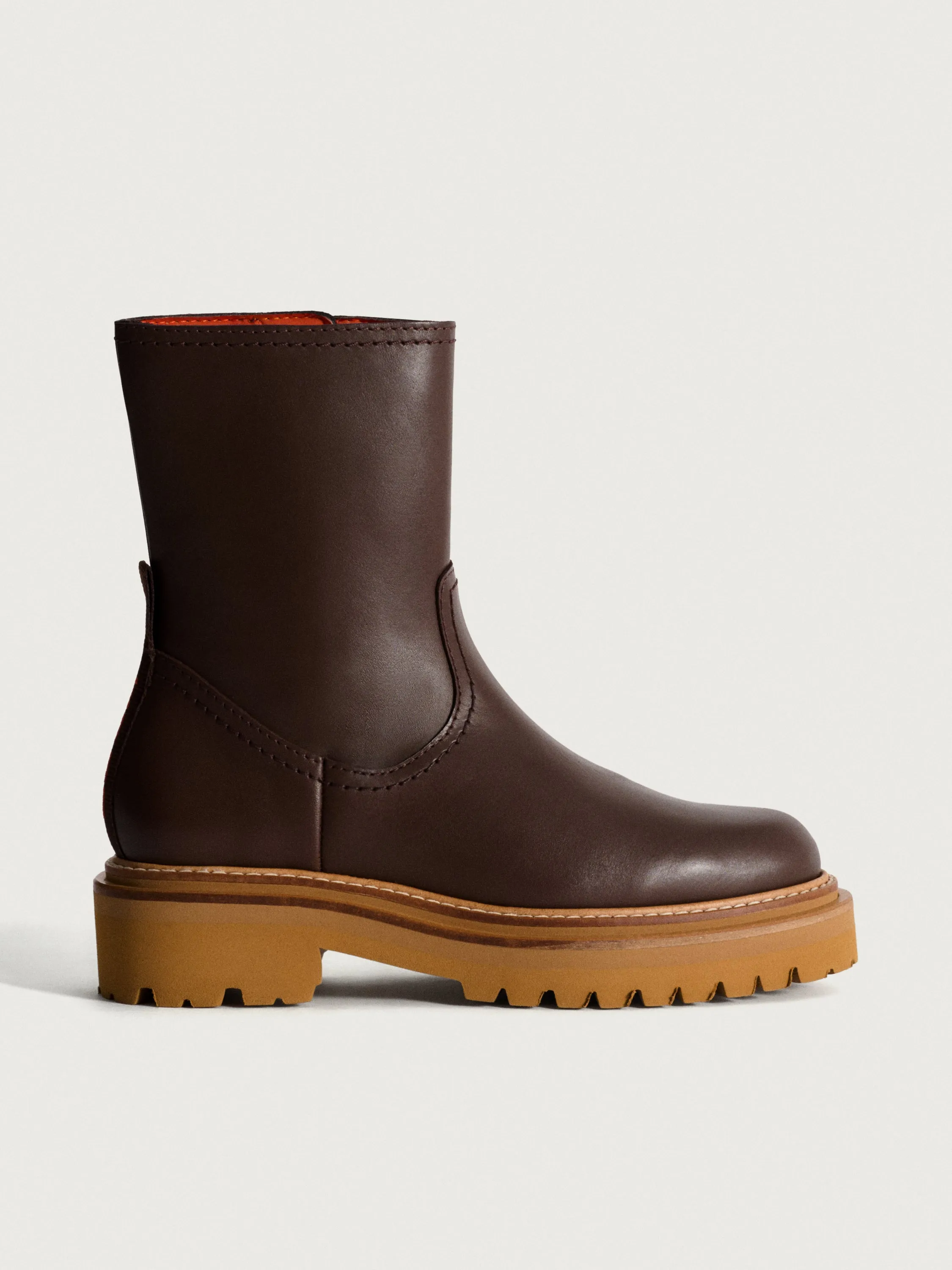 OFFICE BROWN LEATHER BOOT