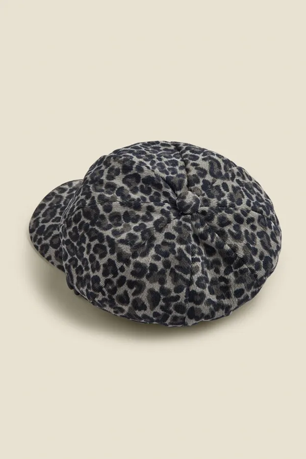 Oslo Leopard Print Baker Boy Hat