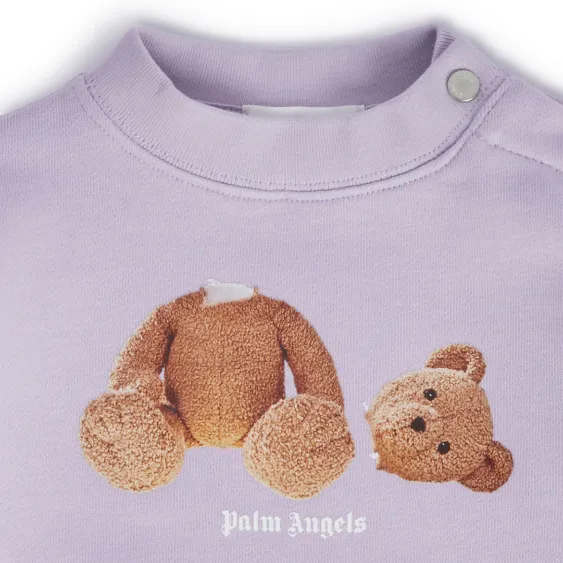 Palm Angels Bear Crew Light Lilac Brown PGXC001S24FLE0013860