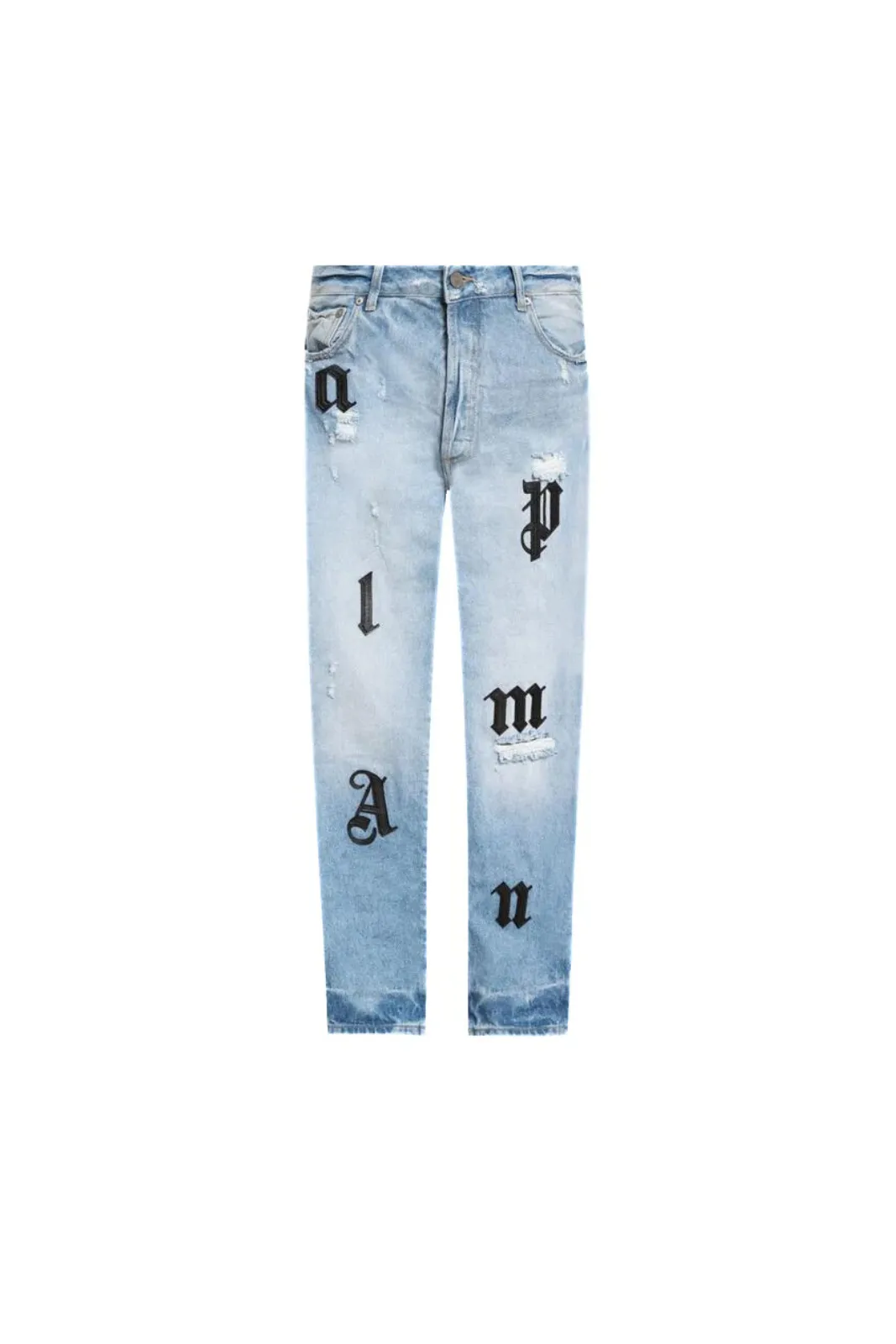 Palm Angels Logo Patch Light Blue Jeans