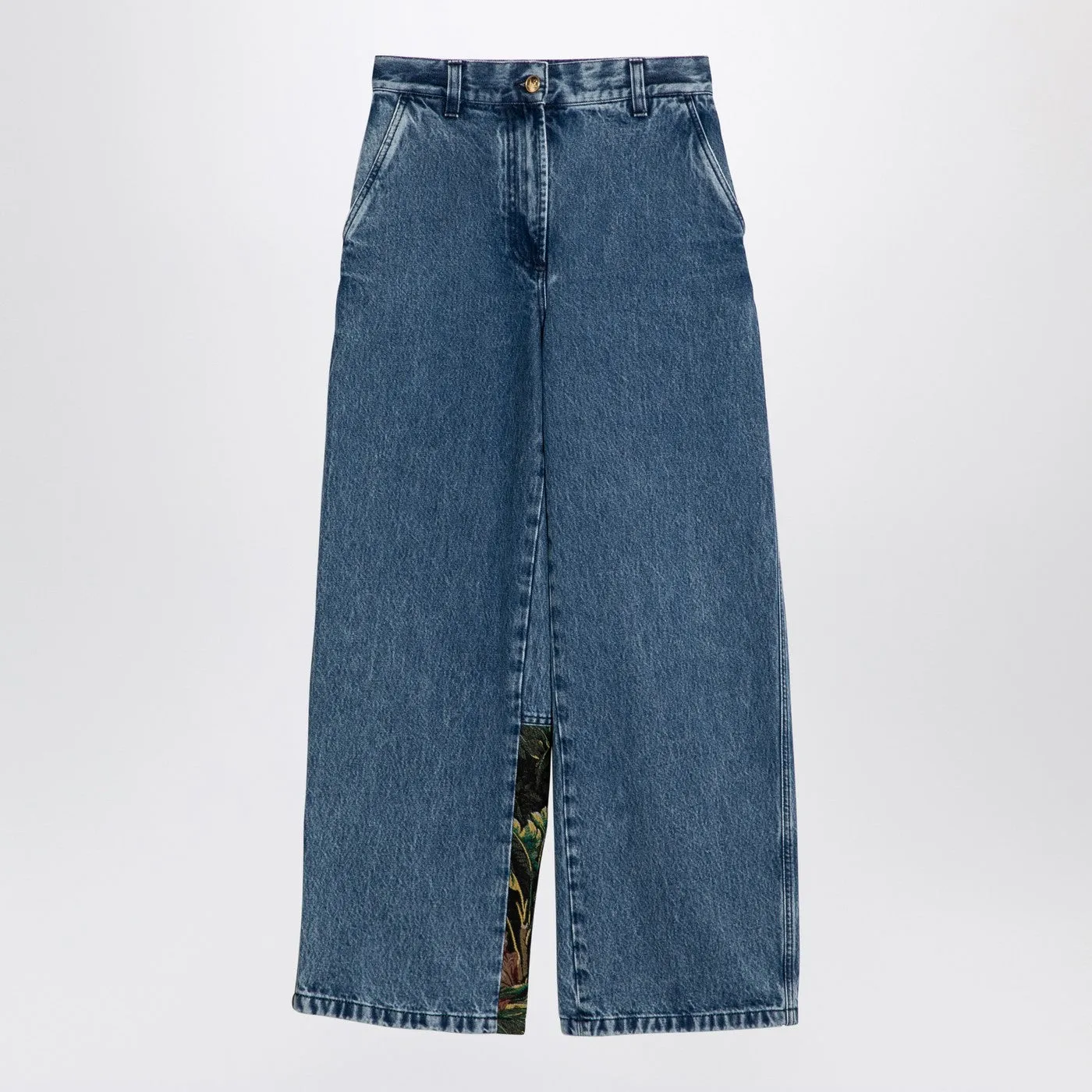 Palm Angels    Palm Angels Baggy Jeans With Jungle Insert