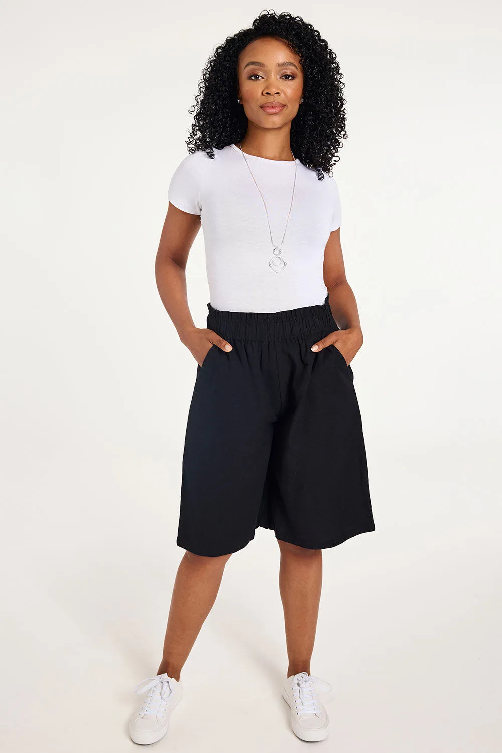 Paperbag Waist Linen Shorts